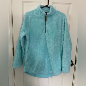 Women’s Large fluffy quarter zip pullover jacket
